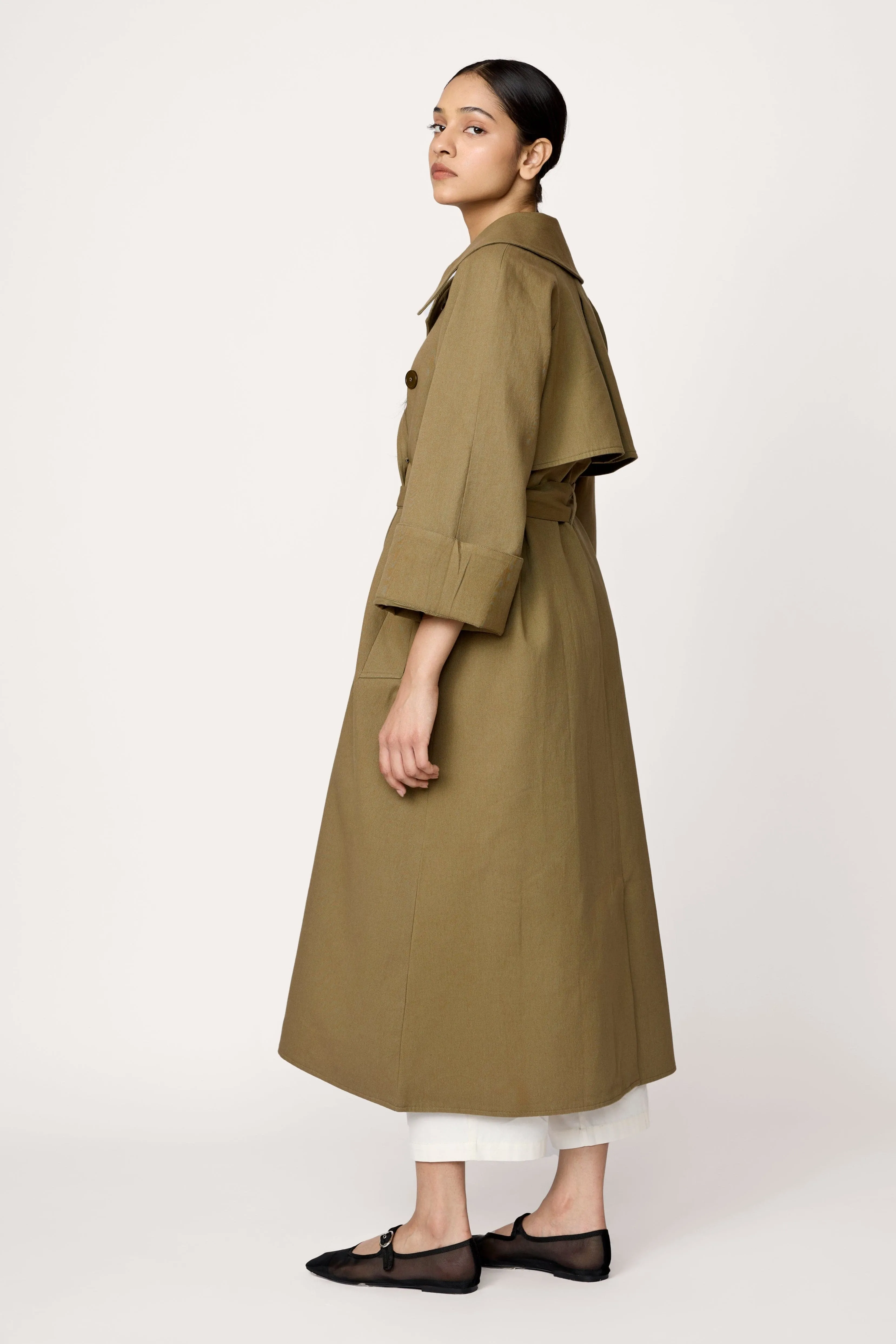 Marin Trench Coat - Olive Branch