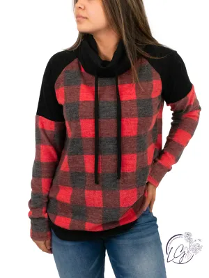 Match Me Buffalo Plaid Cowl Neck