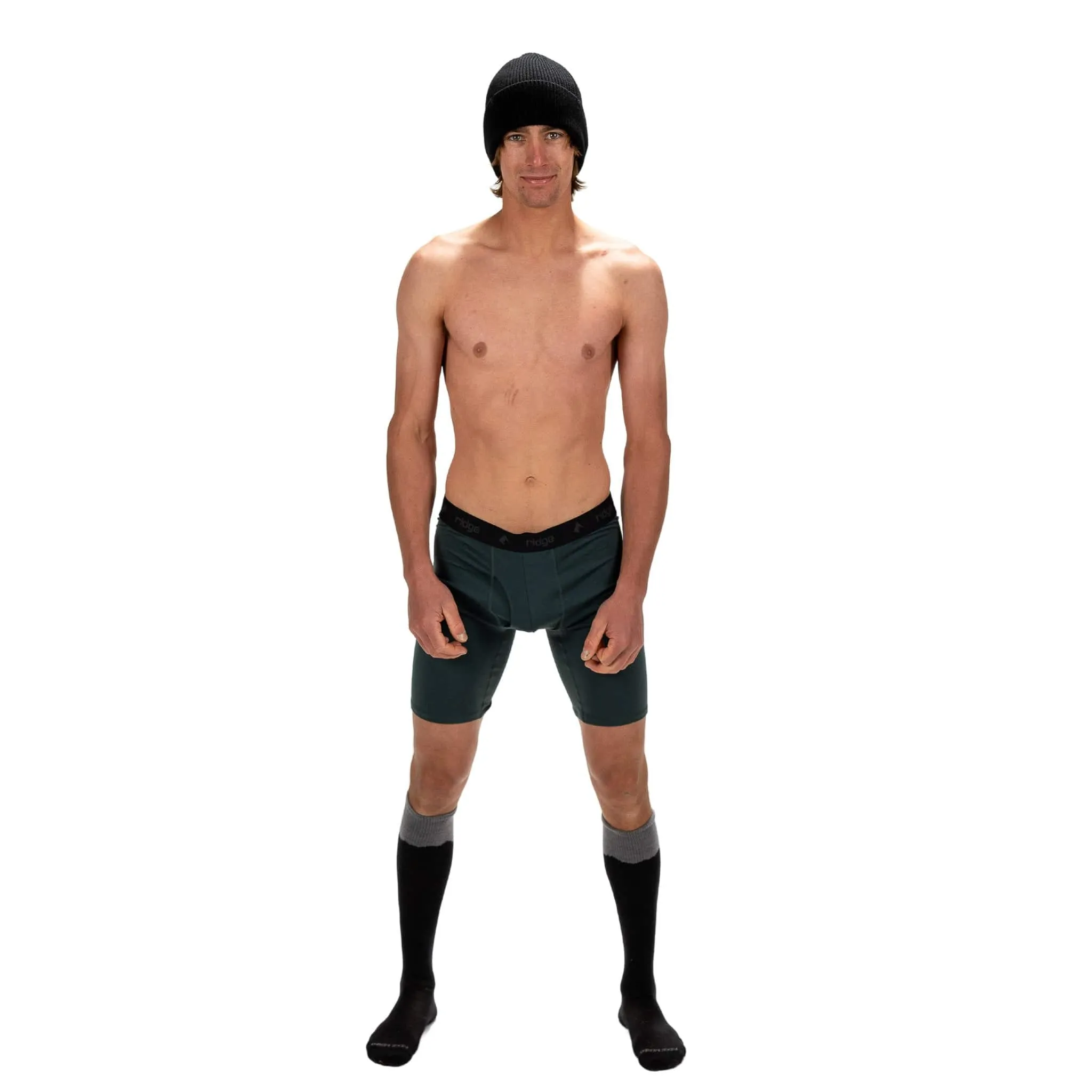 Men's Ridge Merino Wool Long Boxer Briefs - 9 Inch