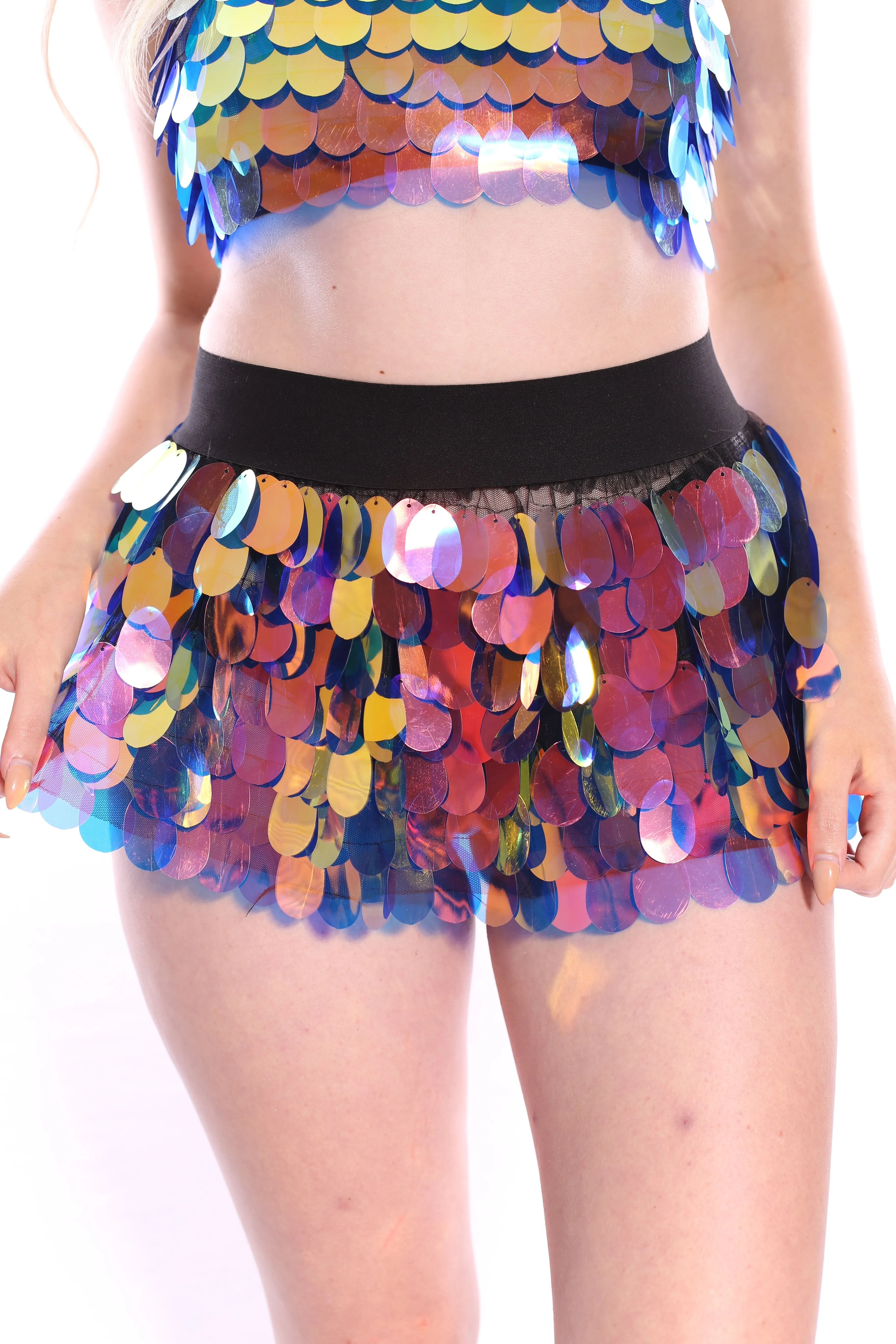 Moon Child Rain Drop Sequin Skirt