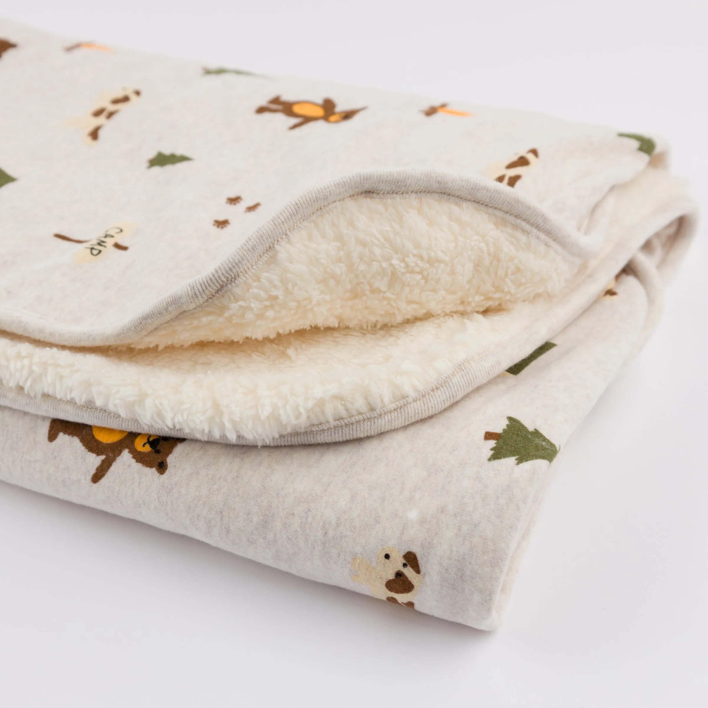 oh baby! Snowdrift Layette Blanket - Camping Print - Malt