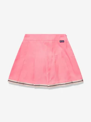 Palm Angels Girls Track Pleated Skirt in Pink