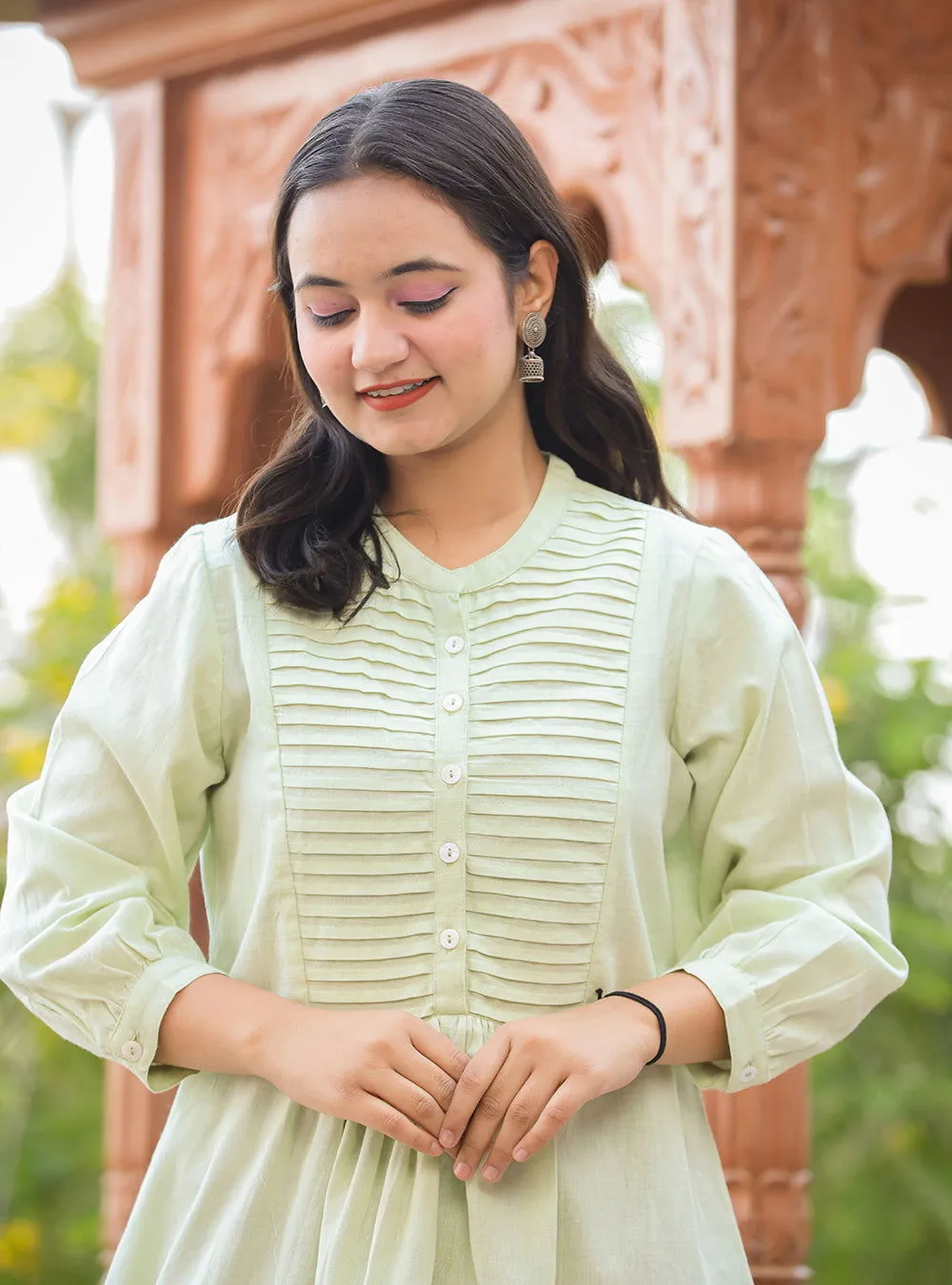 Pastel Green Cotton Tunic Top (pack of 1)