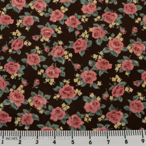 Pink Painted Roses Cotton Print