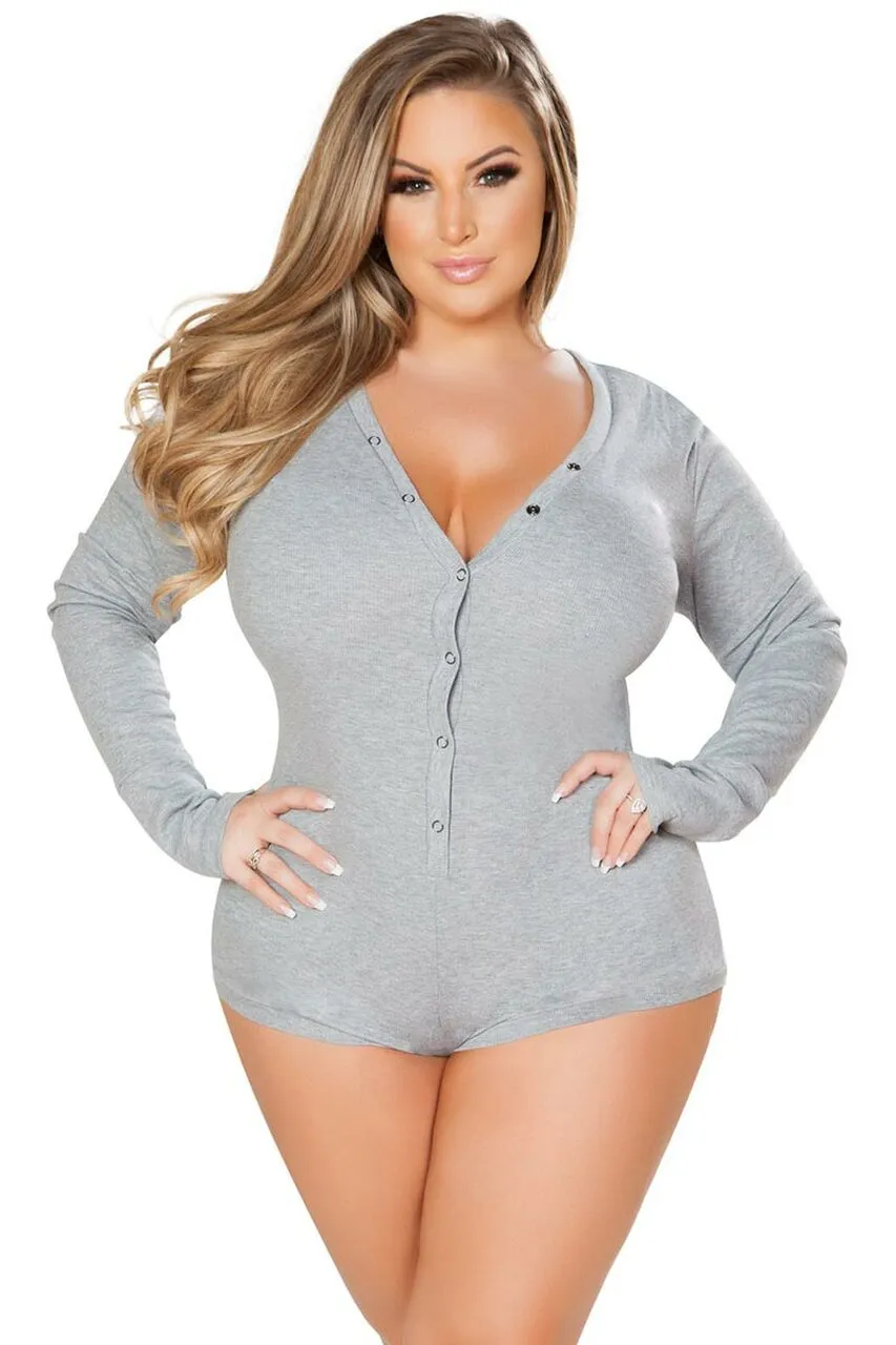 Plus Size Cozy Sweater Romper