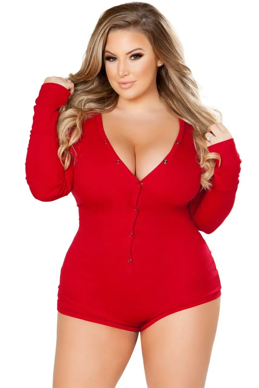 Plus Size Cozy Sweater Romper