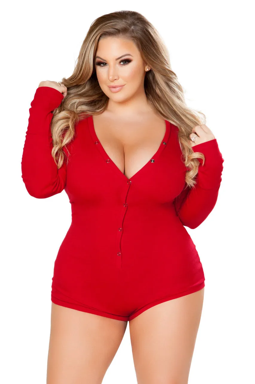 Plus Size Cozy Sweater Romper