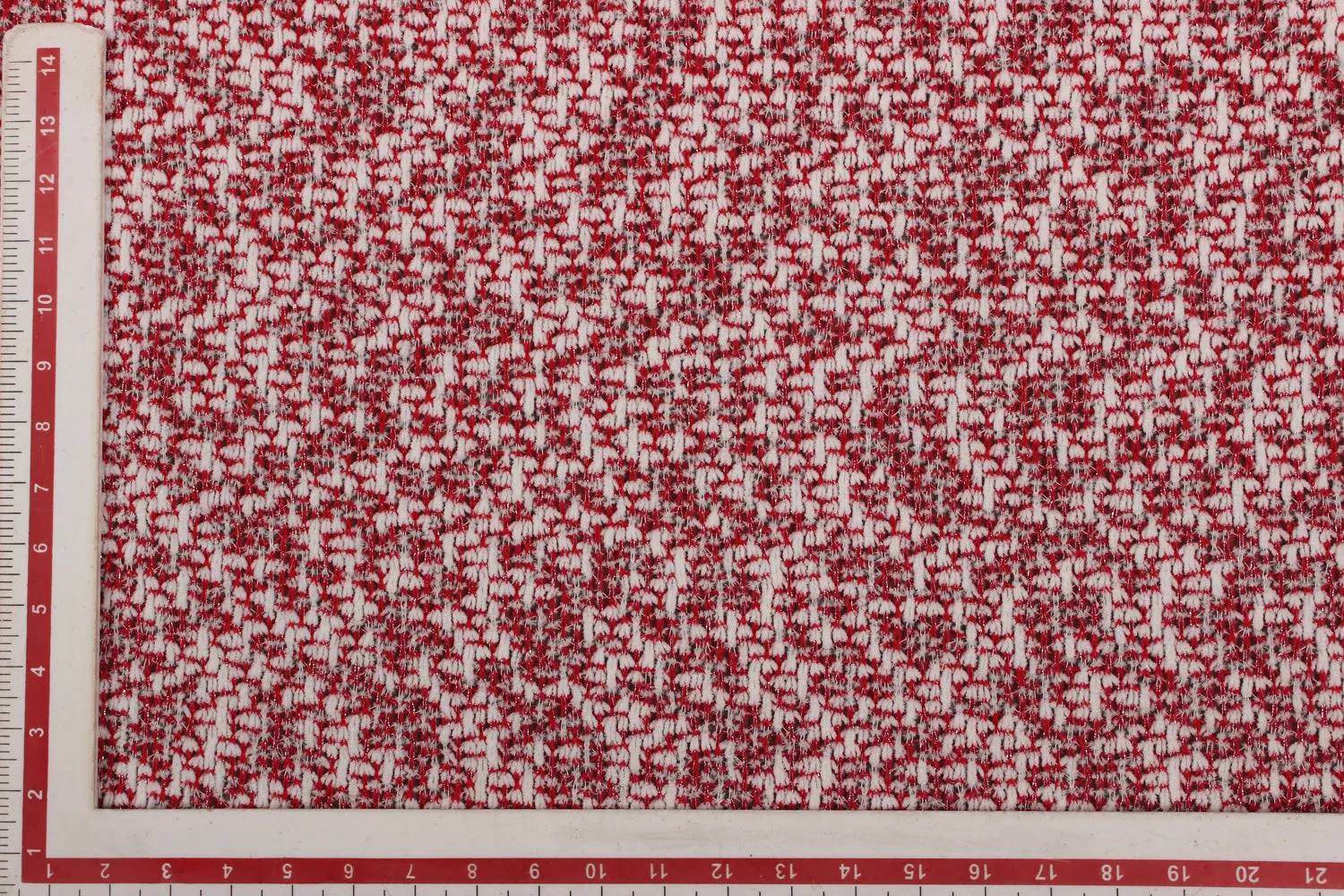 Precuts of Red Boucle Knitted Fabric