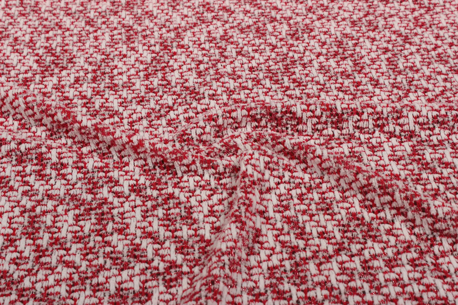 Precuts of Red Boucle Knitted Fabric