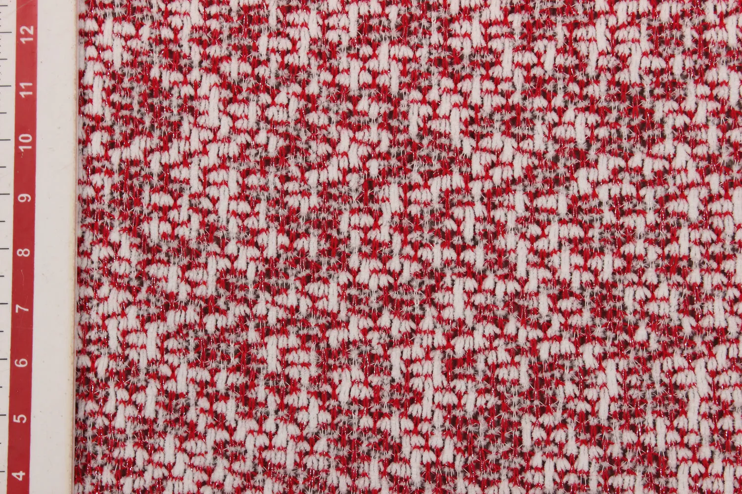 Precuts of Red Boucle Knitted Fabric