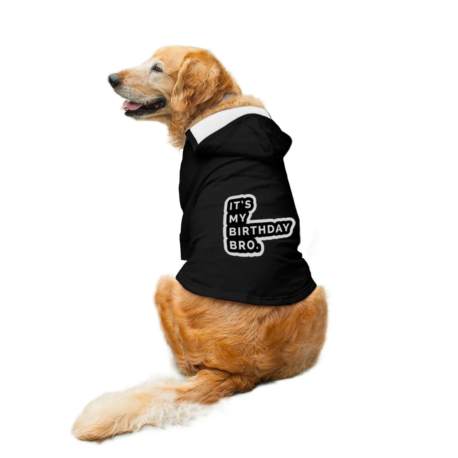 "It's My Birthday Bro" Printed Dog Hoodie Jacket