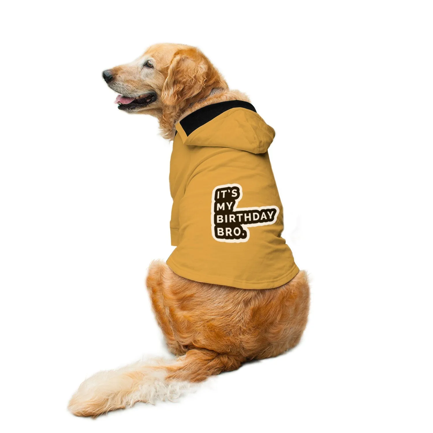 "It's My Birthday Bro" Printed Dog Hoodie Jacket