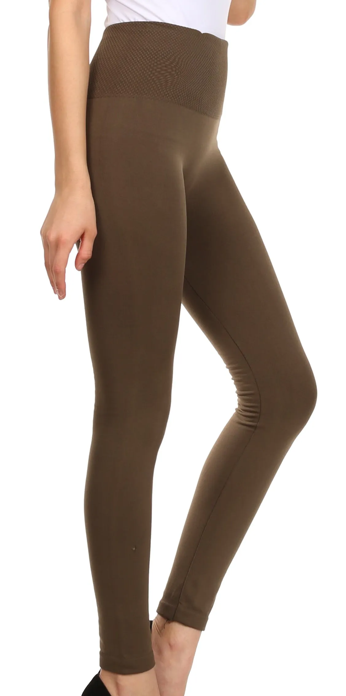 Sakkas Evelyn Textured High Waist Fleece Lined Leggings