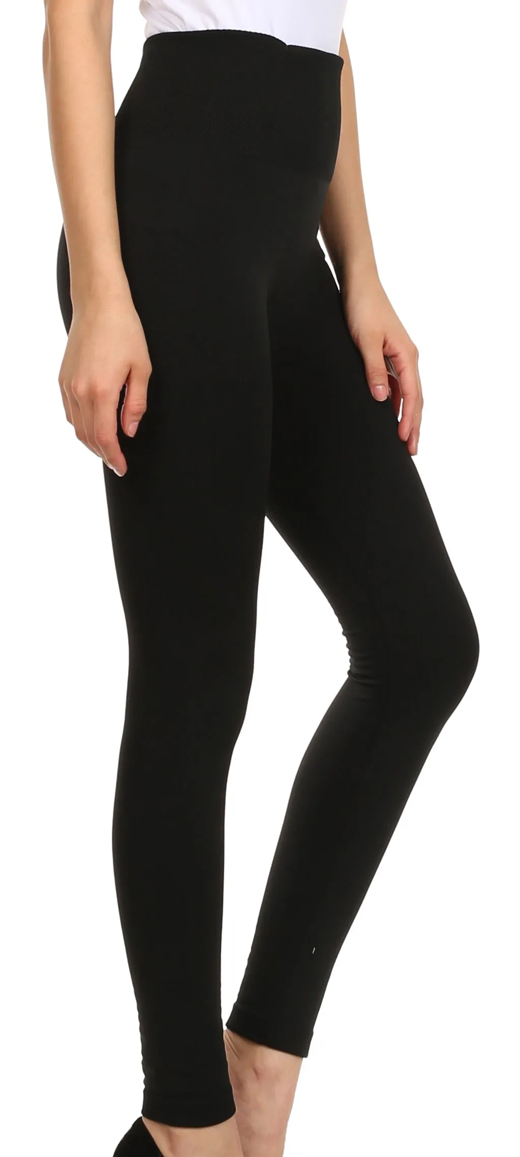 Sakkas Evelyn Textured High Waist Fleece Lined Leggings