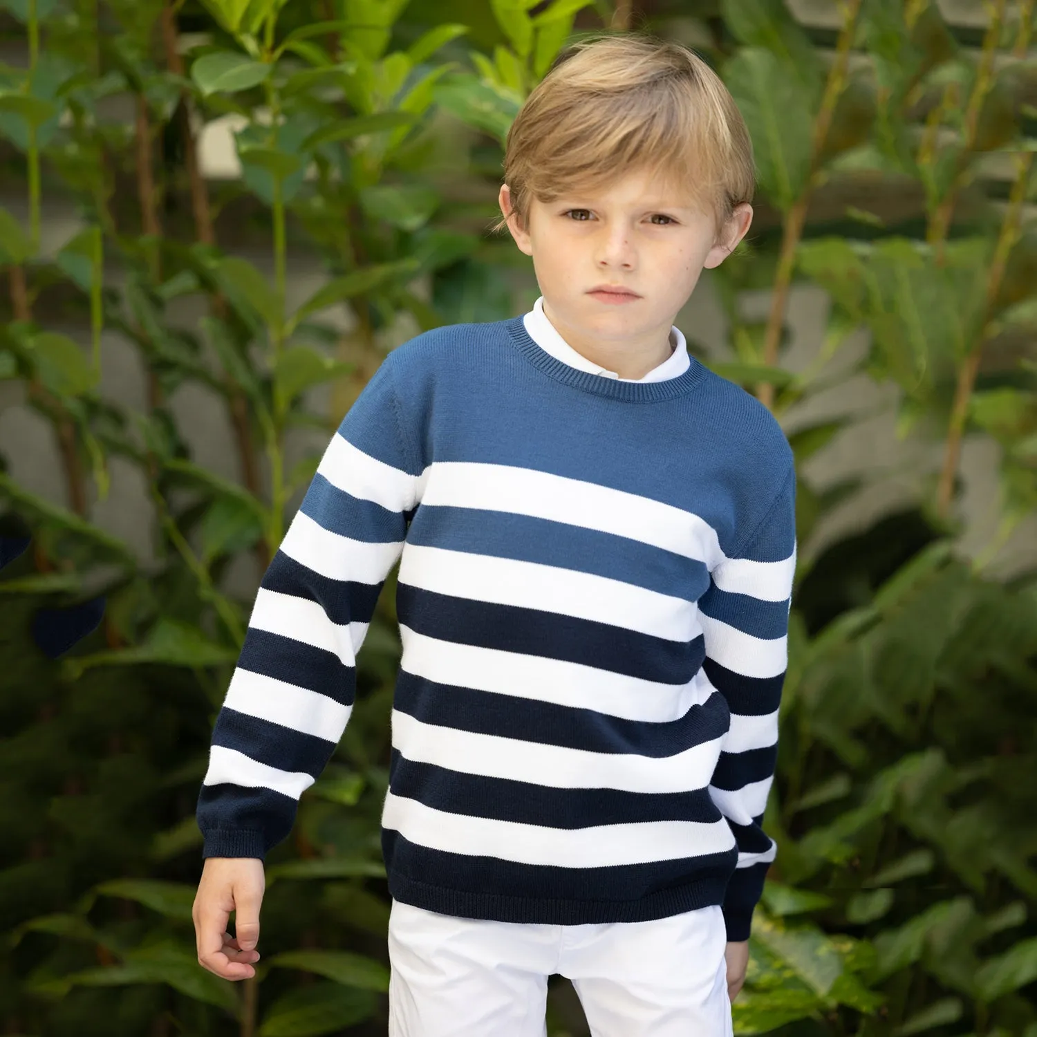 Seaside Striped Cotton Sweater