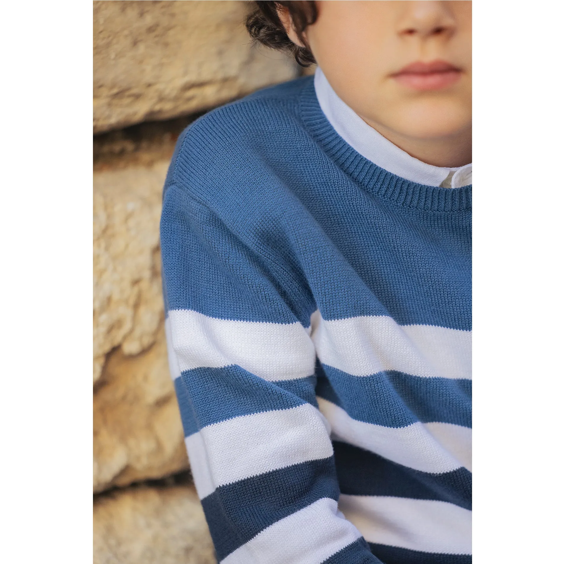 Seaside Striped Cotton Sweater