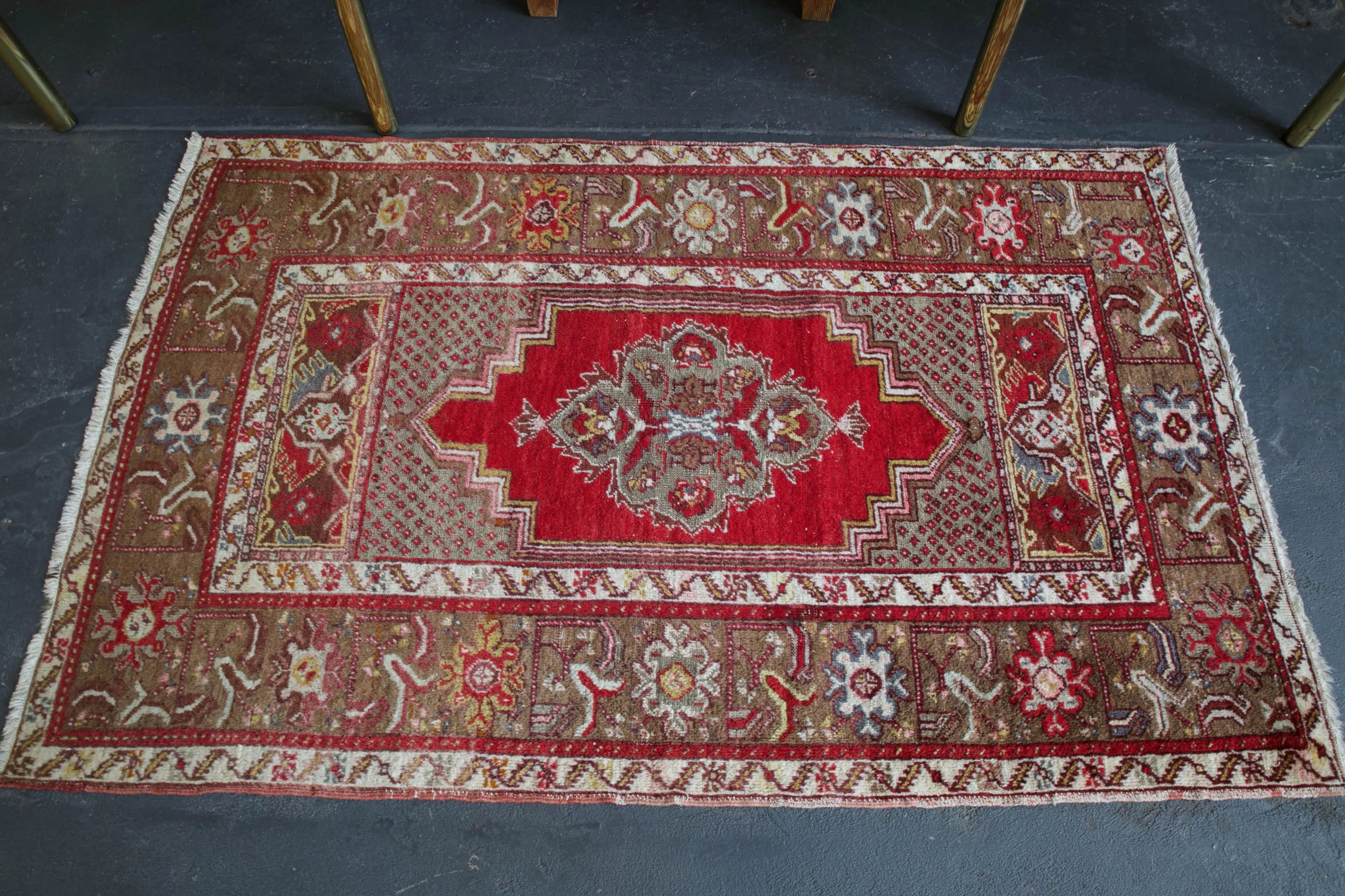 Semi-Antique Turkish Kirsehir Rug 3'7" x 5'7"