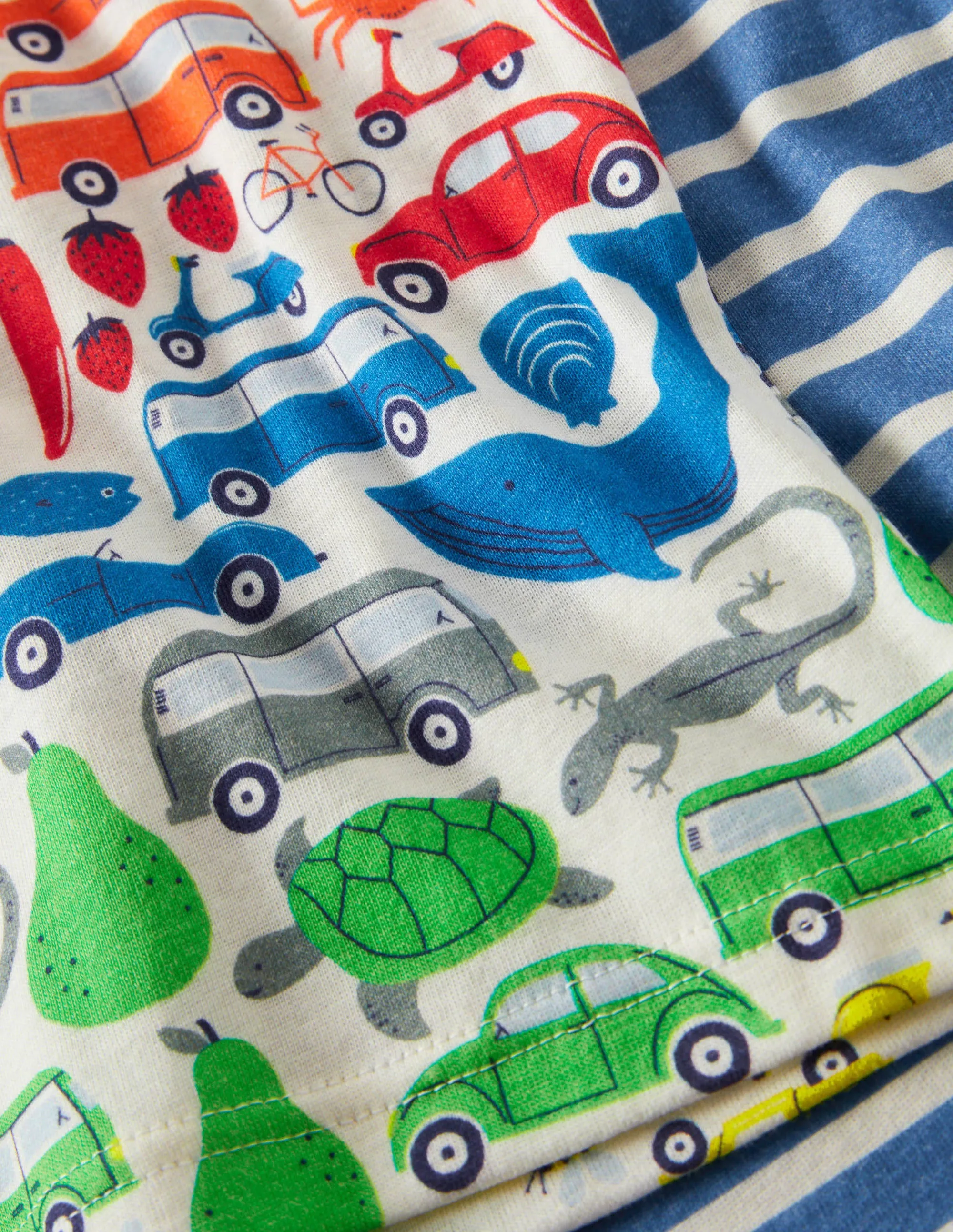 Snug Twin Pack Short Pyjamas-Ivory Rainbow Road Trip