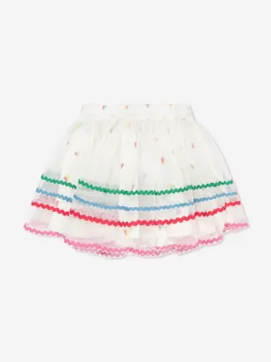 Stella McCartney Girls Ric Rac Ribbon Skirt in Ivory