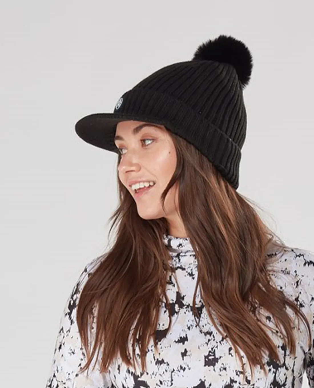 SWING OUT SISTER Polly Peak Bobble Hat Ultimate Black