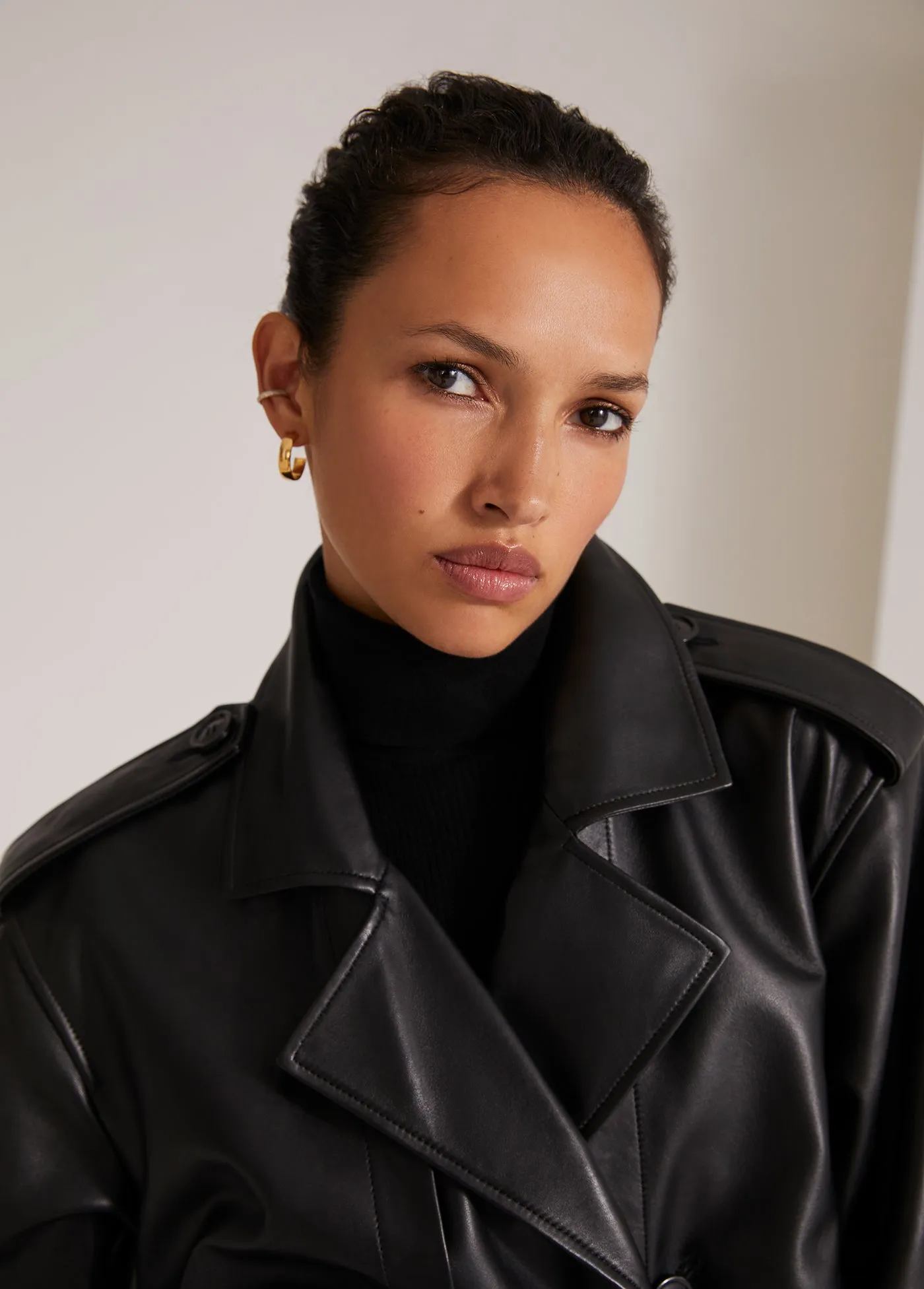 THE CHARLES LEATHER TRENCH