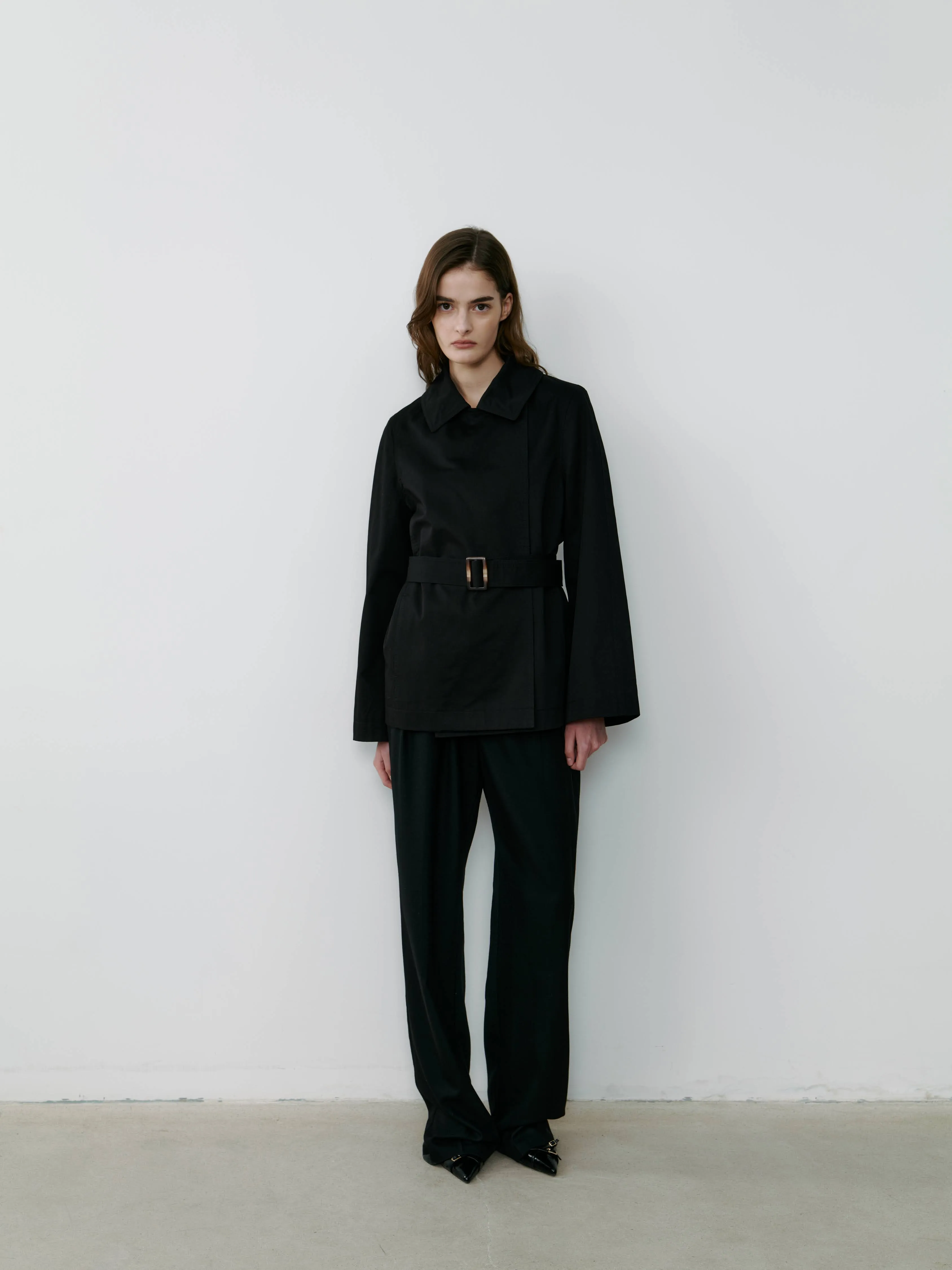 THE TAILORED TRENCH JACKET- BLACK