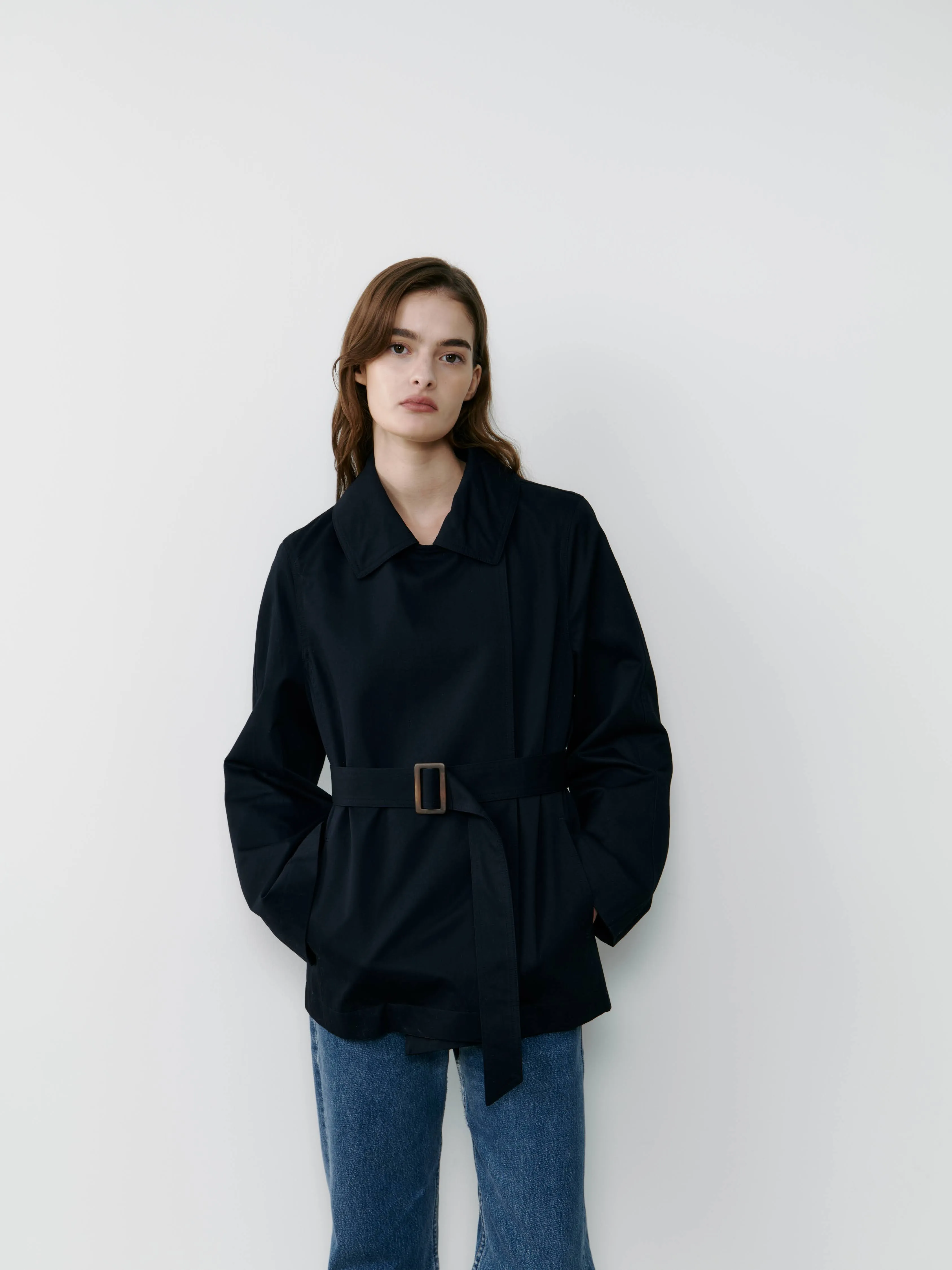 THE TAILORED TRENCH JACKET- NAVY