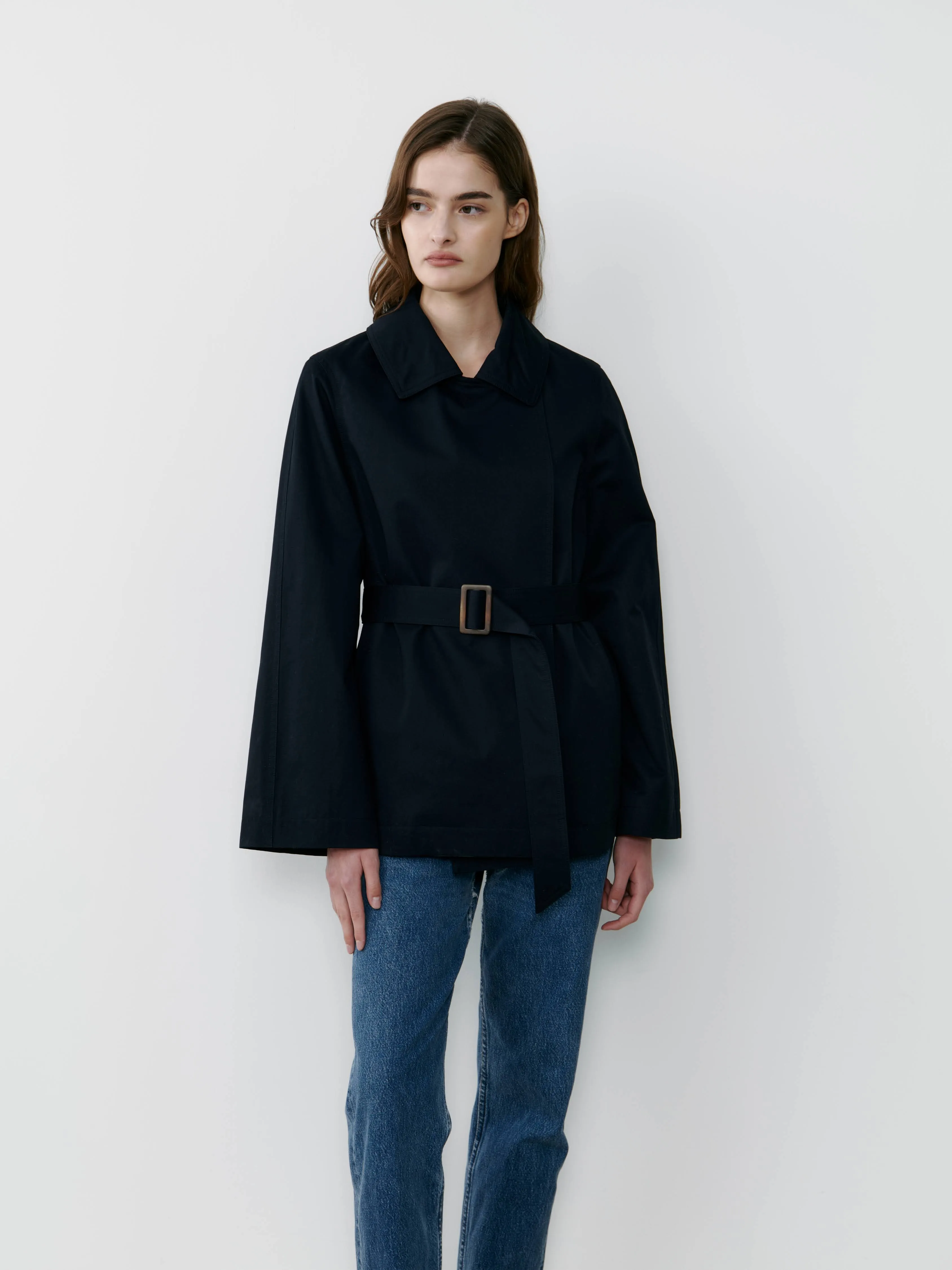 THE TAILORED TRENCH JACKET- NAVY