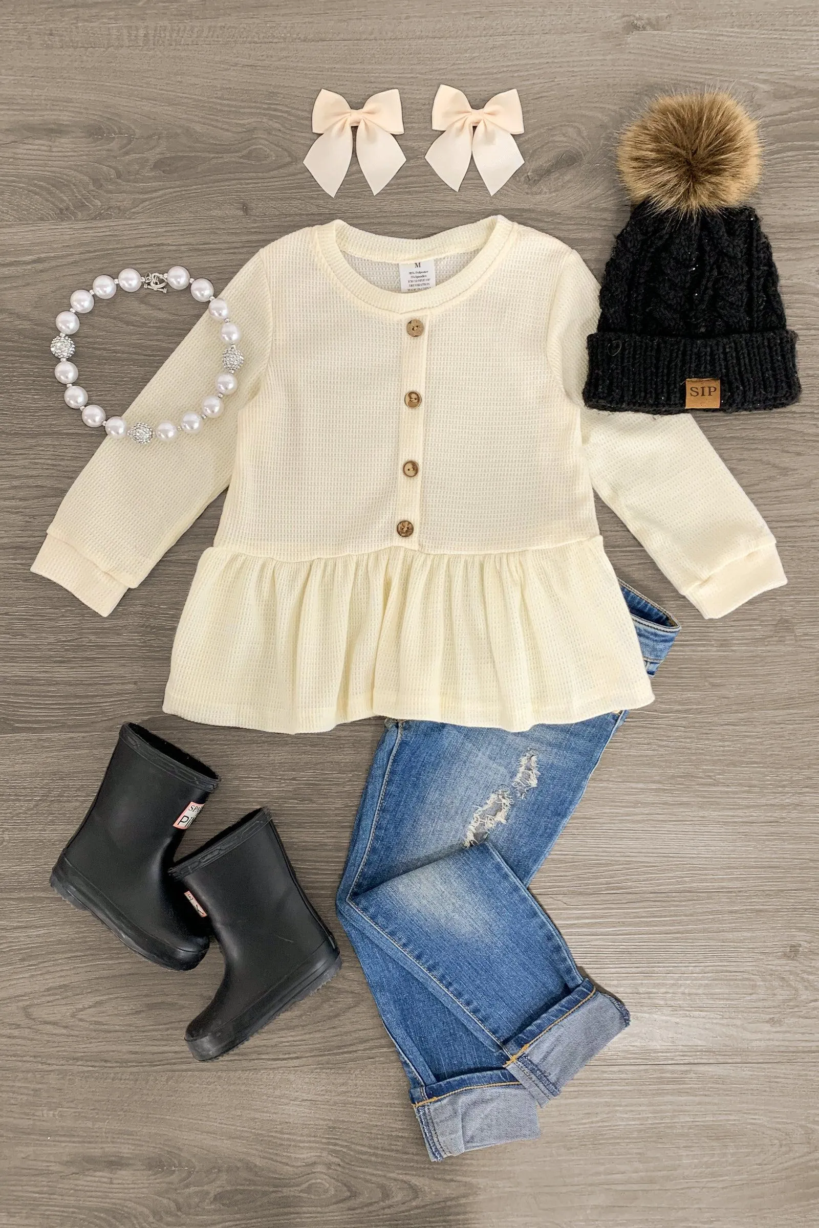 Thermal Peplum Top