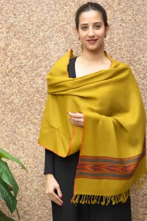 TICH Fine, Soft Himachal Wool Stole - Warm Mustard