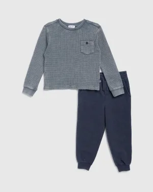 Toddler Boy Chunky Thermal Long Sleeve Set