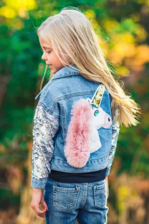 Unicorn Flip Sequin Denim Jacket