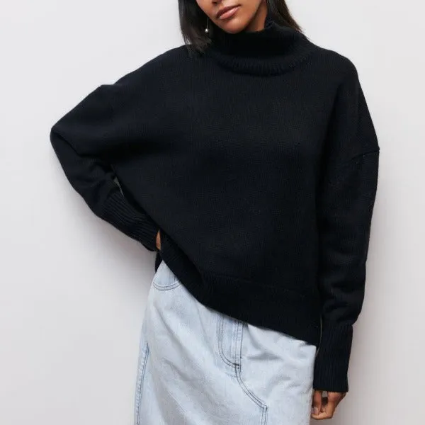 Vanessa - Women's Oversized Cotton Turtleneck Sweater