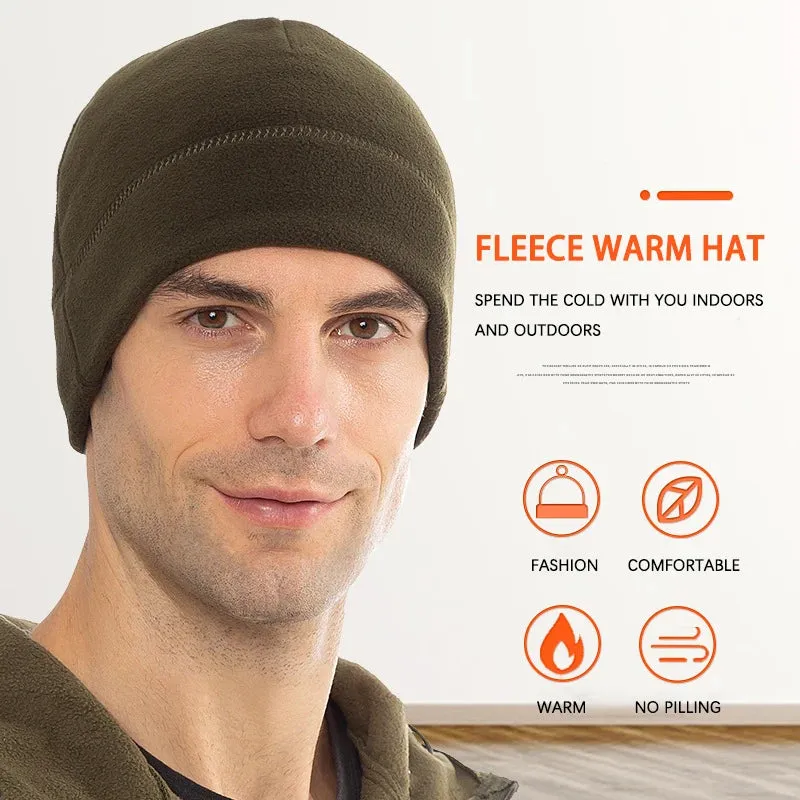 Warm Beanie Winter Cap Army Hat Soft Men Women Ski Cycling Skin-Friendly Anti-Static Hiking Thermal Fleece Running Windproof