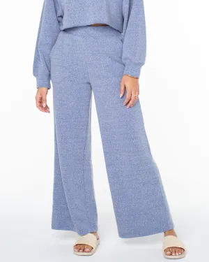 What A Dream Wide Leg Fleece Pants - Coastal Fjord