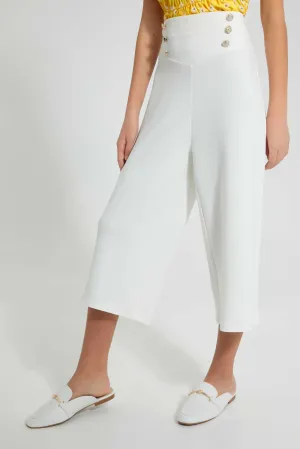 White High Waist Trouser