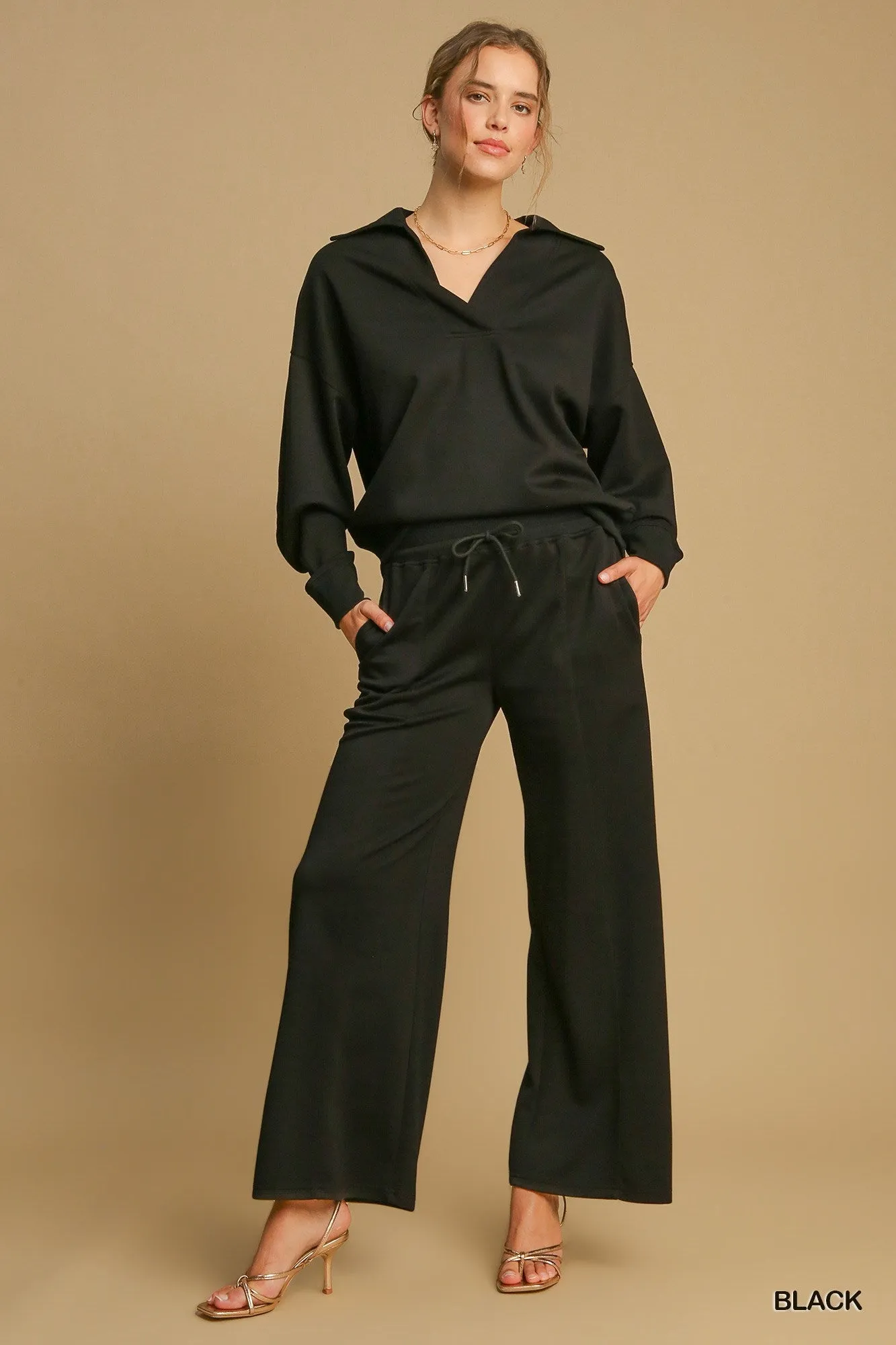 Wine Down Set Pants - Black