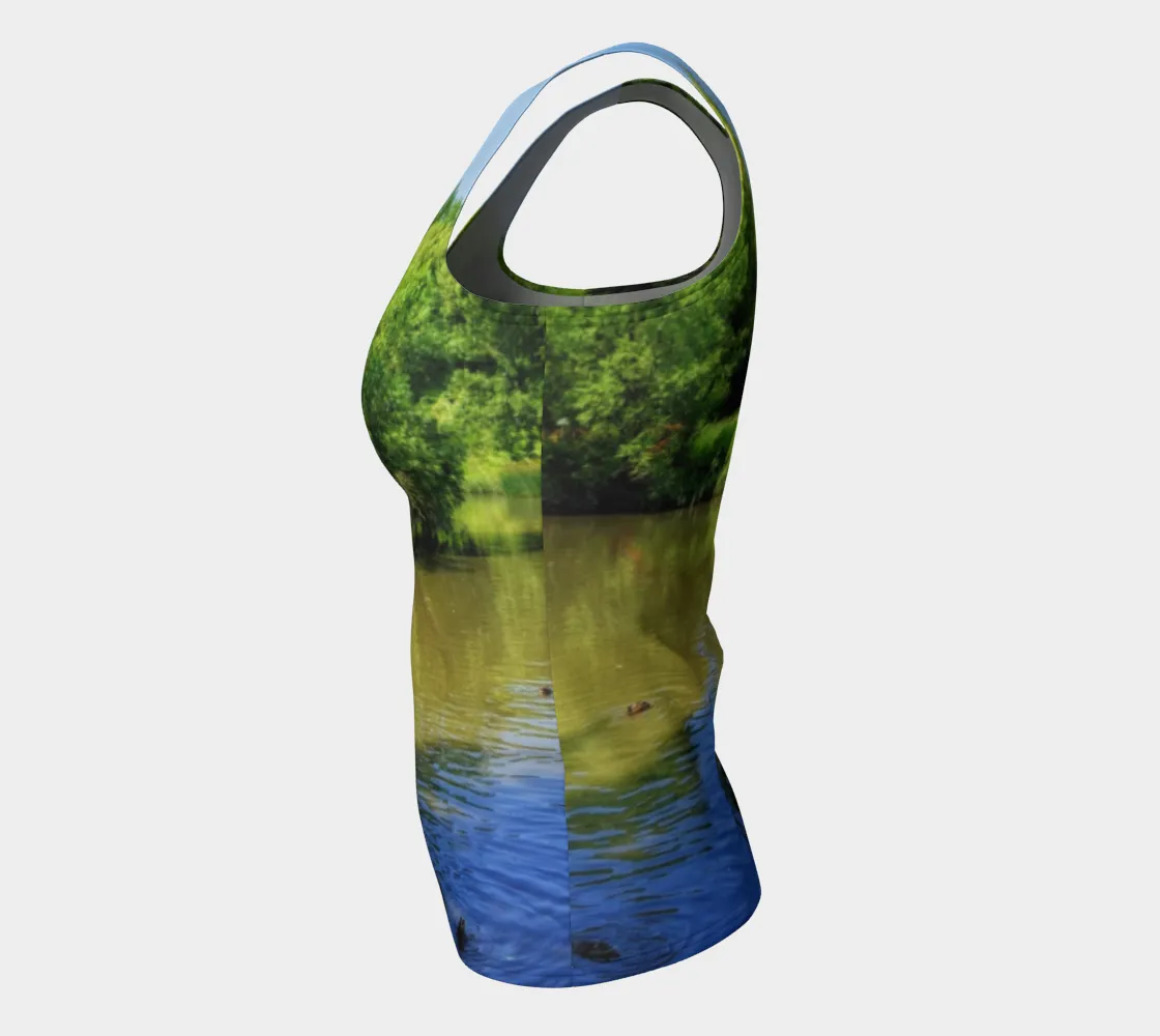 Women's All-Over Fitted Long Tank Top - Confederation Park Pond