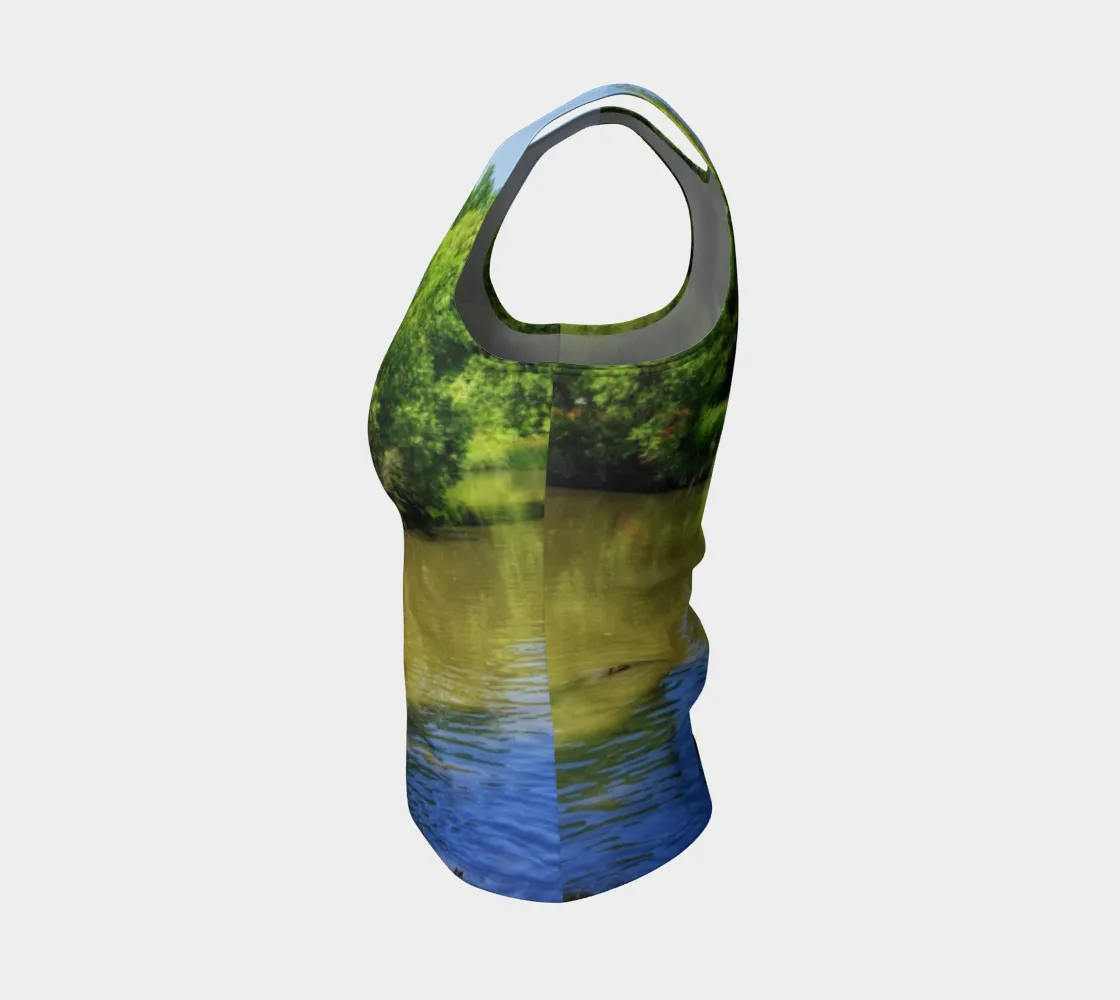 Women's All-Over Fitted Long Tank Top - Confederation Park Pond