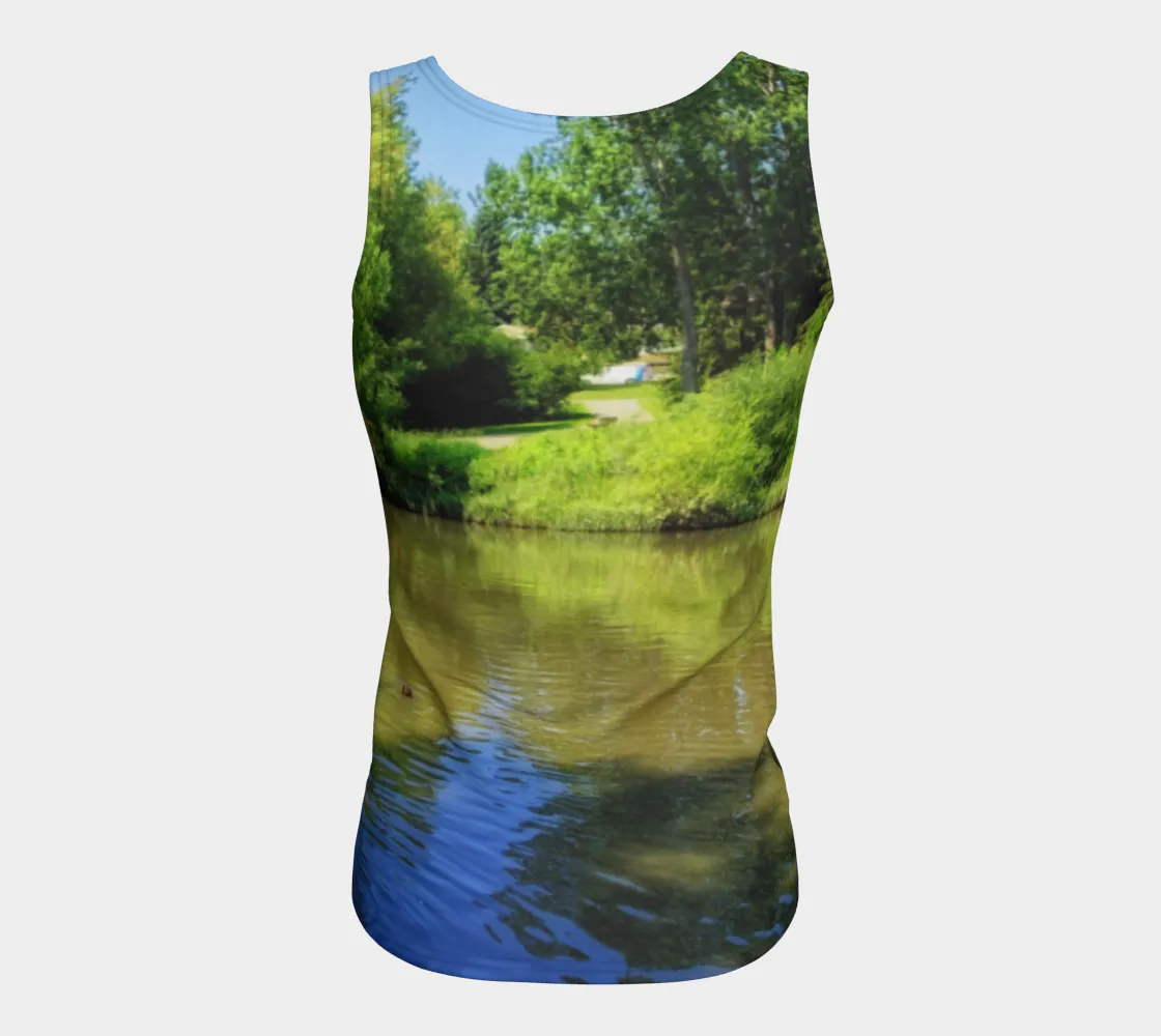 Women's All-Over Fitted Long Tank Top - Confederation Park Pond