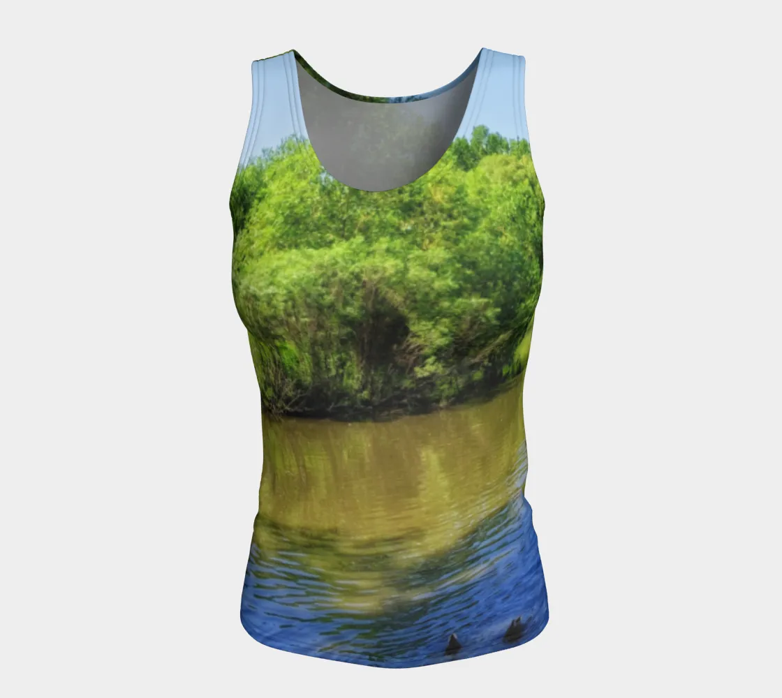 Women's All-Over Fitted Long Tank Top - Confederation Park Pond