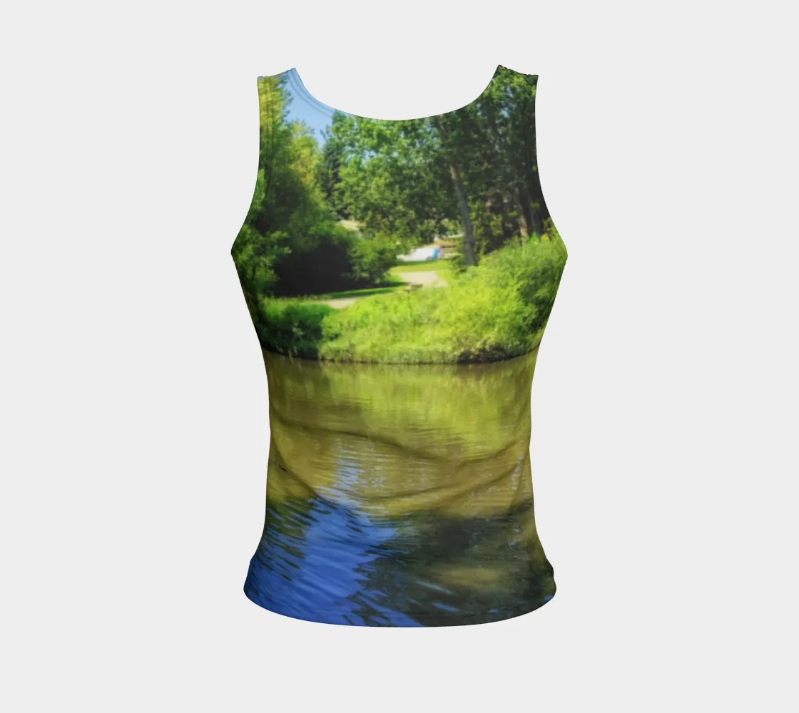 Women's All-Over Fitted Long Tank Top - Confederation Park Pond