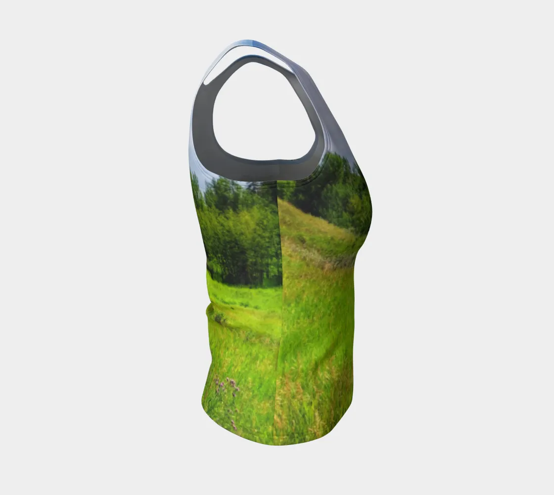 Women's All-Over Fitted Regular Tank Top - Fish Creek Park Votier's Flats Meadow