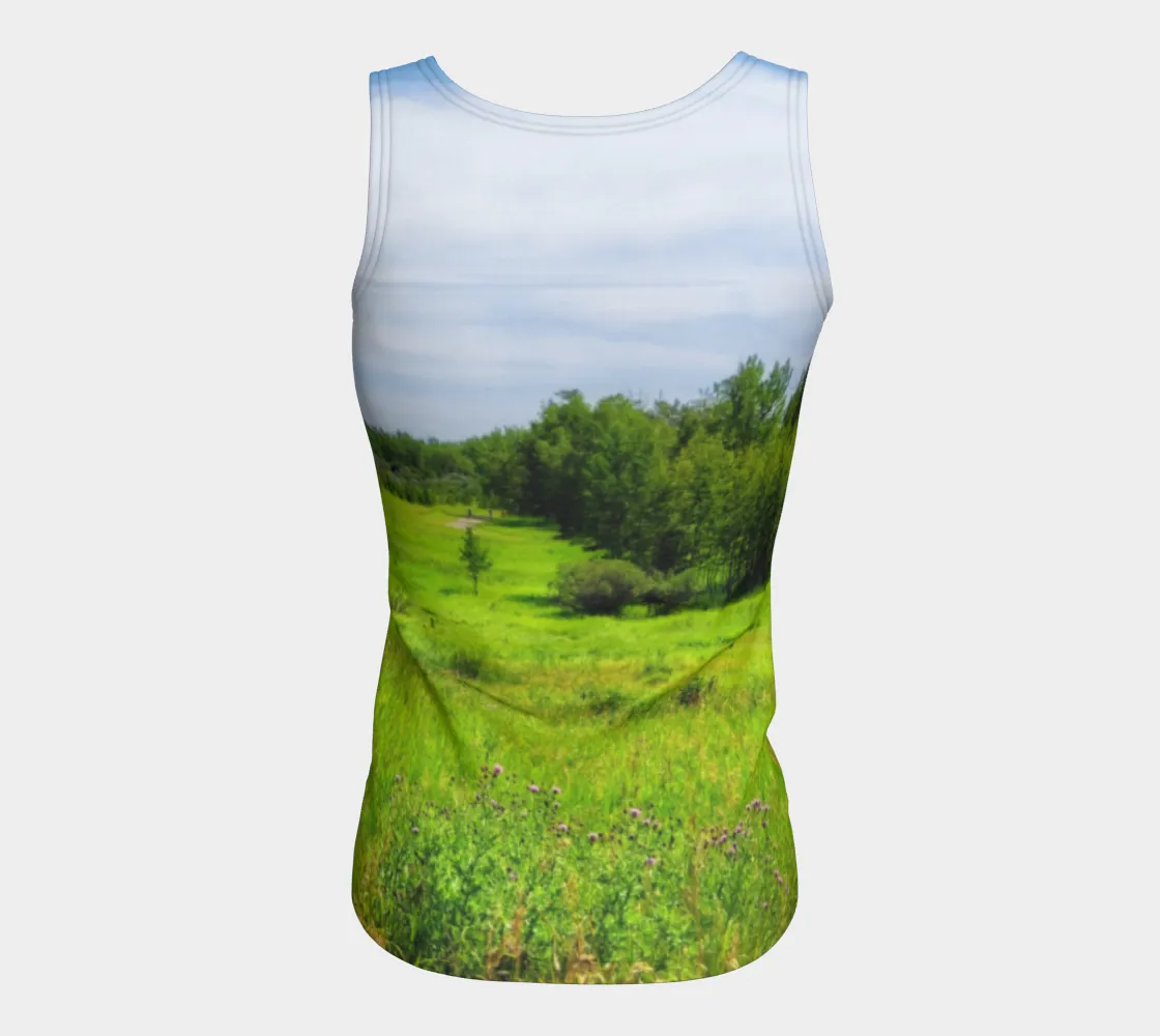 Women's All-Over Fitted Regular Tank Top - Fish Creek Park Votier's Flats Meadow