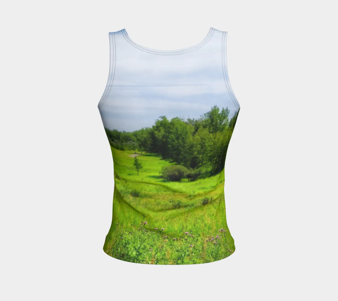 Women's All-Over Fitted Regular Tank Top - Fish Creek Park Votier's Flats Meadow