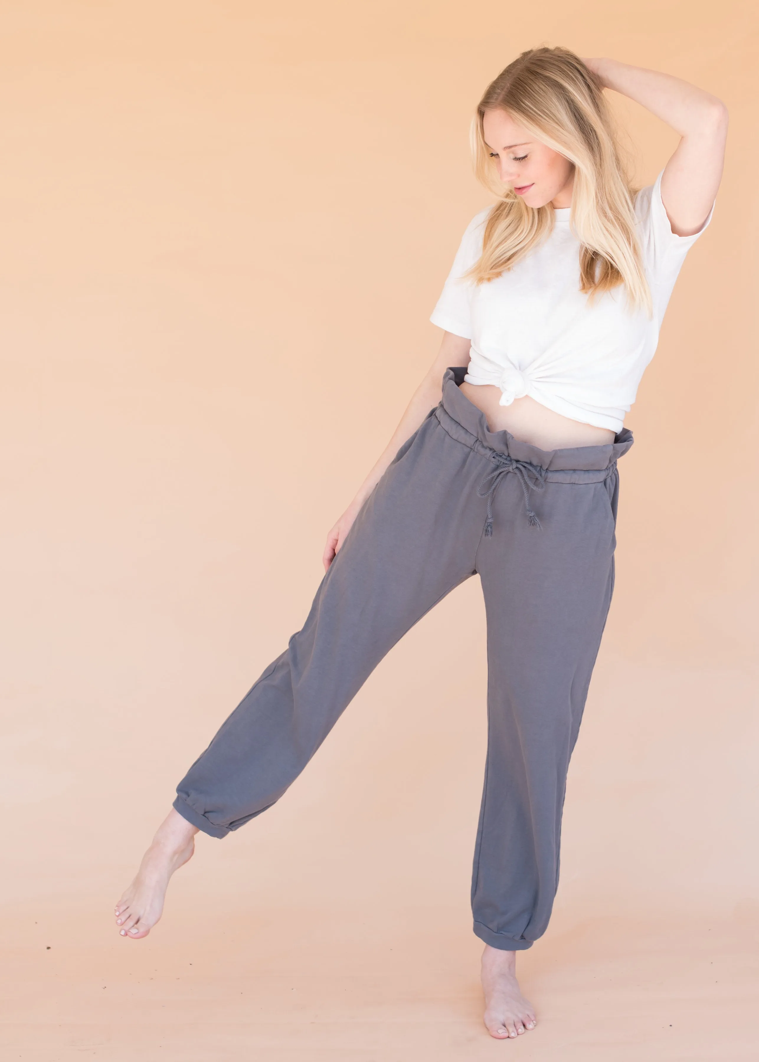 Women’s High Waisted Fashion Sweatpants - Paper Bag Pant