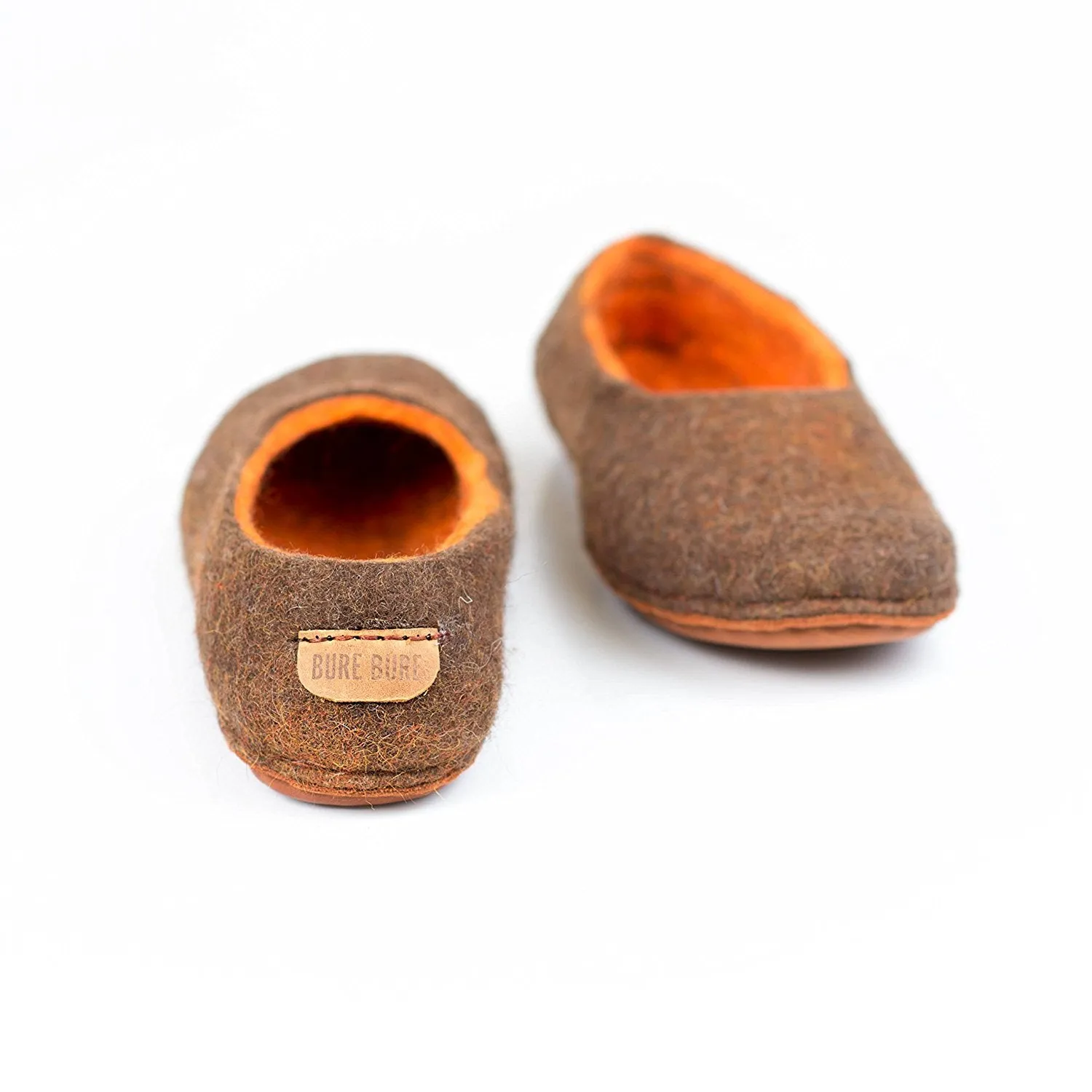 Women's Sheep & Alpaca Wool Slippers - Brown/Orange