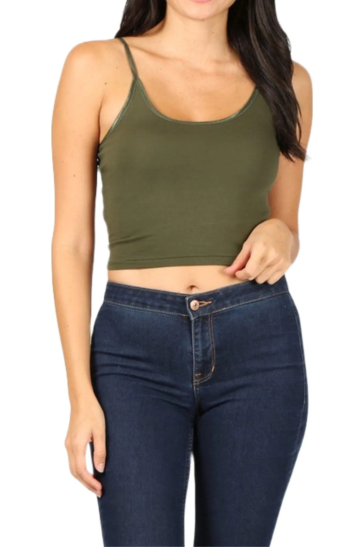 Women's Spaghetti Strap Cami Tank Crop Top