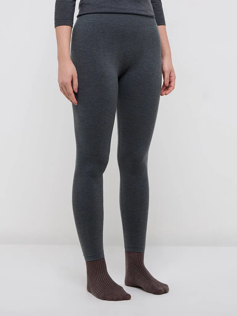 Wunderlove Charcoal Thermal Wear High-Rise Leggings